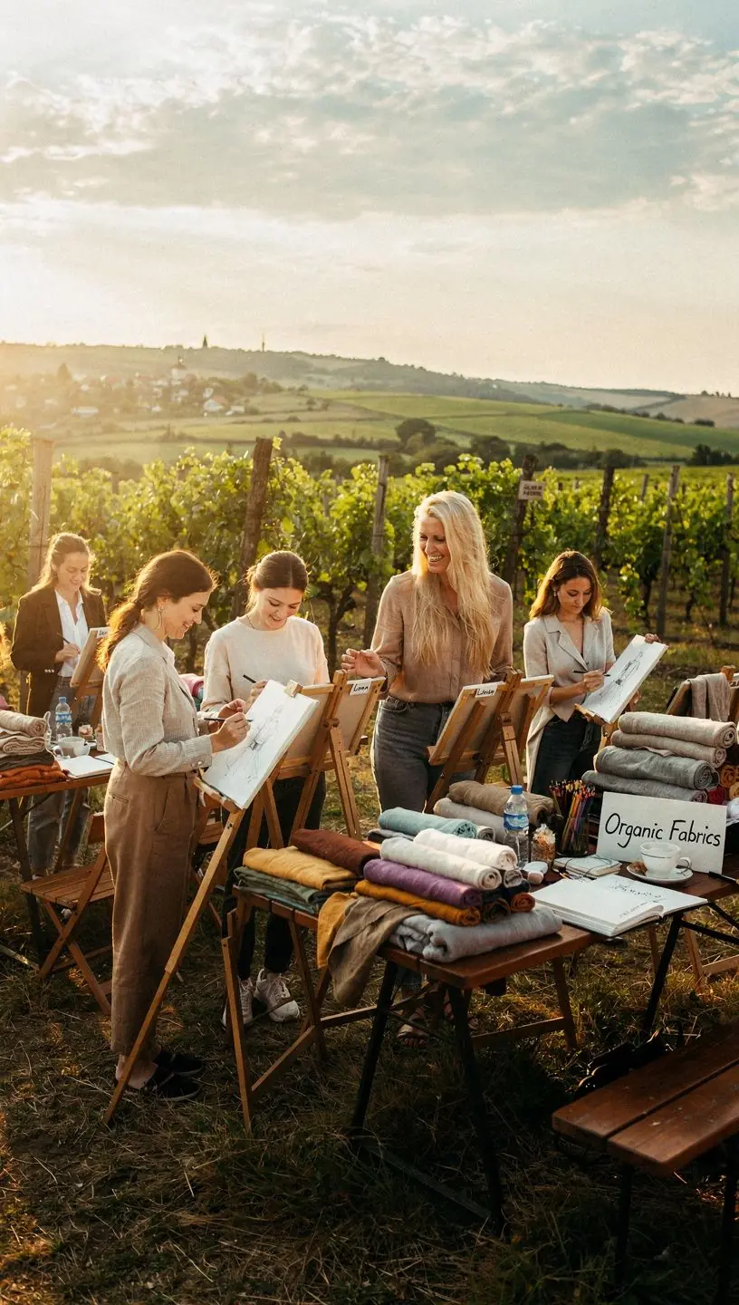 Diákok együttműködnek egy divatgyűjtemény elkészítésén.