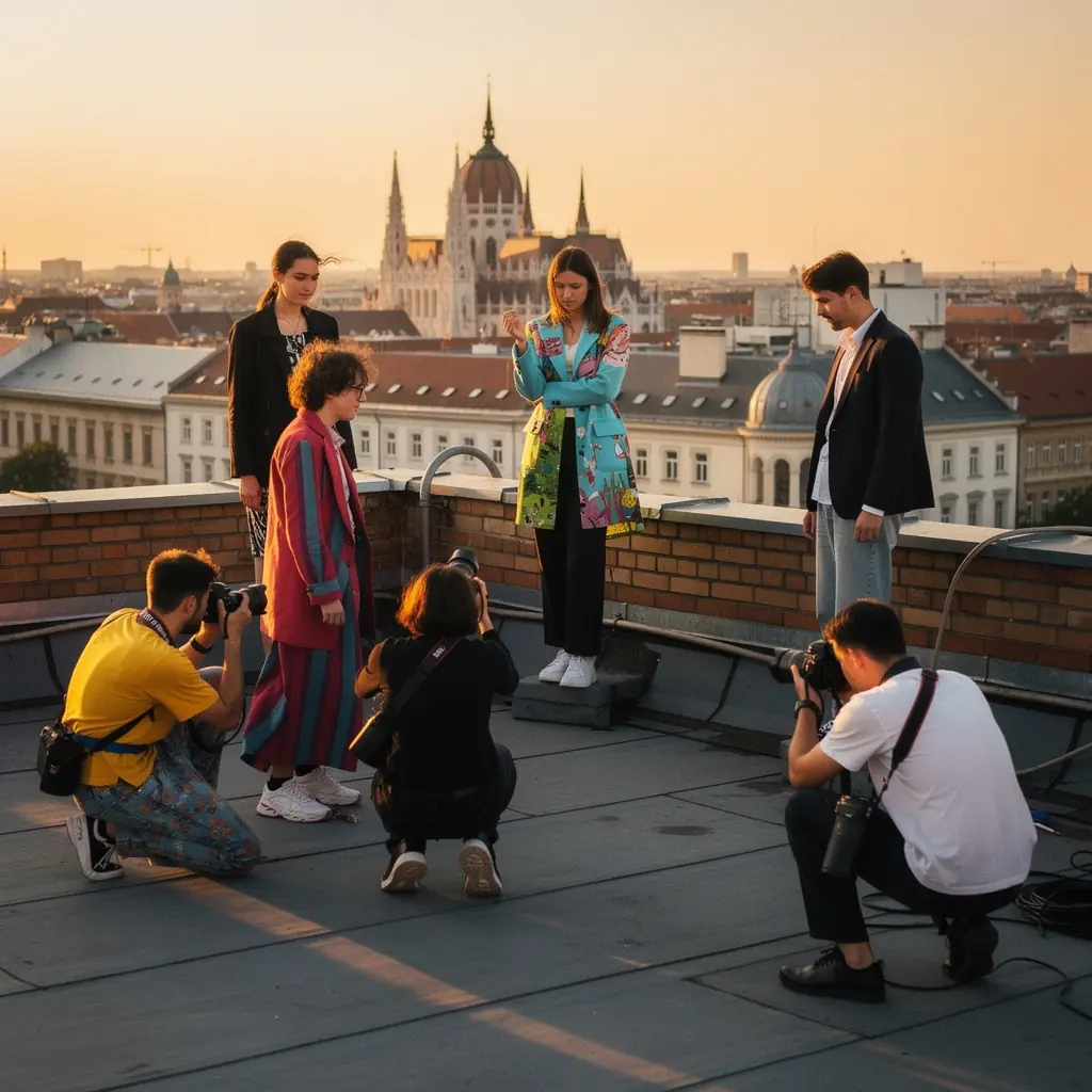 Színes szövetek és minták a ruházati gyártás folyamatában.